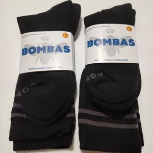 Bombas nwt 2 pair black Calf unisex Socks L